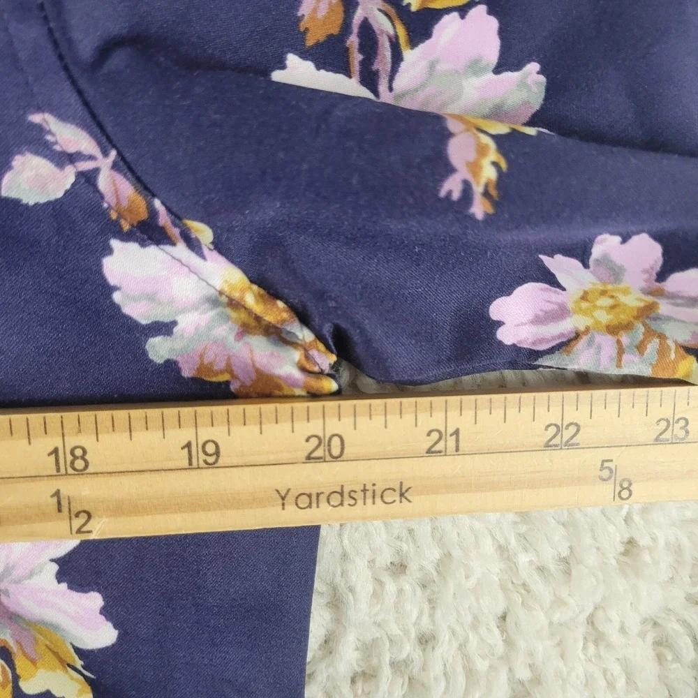 Lauren Ralph Lauren Top‎ Women's Size Small Blue Navy Yellow Floral Sleepwear